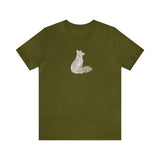 Fox Sitting, Nature's Thumbprint, (Cotton Blend Tee)