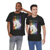 Zesty Rainbow Unicorn Cotton Blend Tee